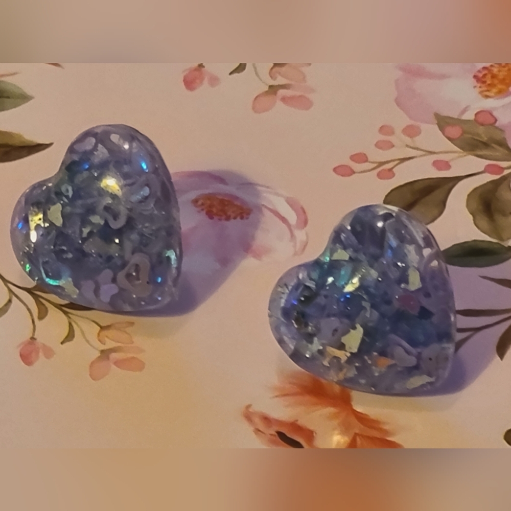 Purple Heart Earrings